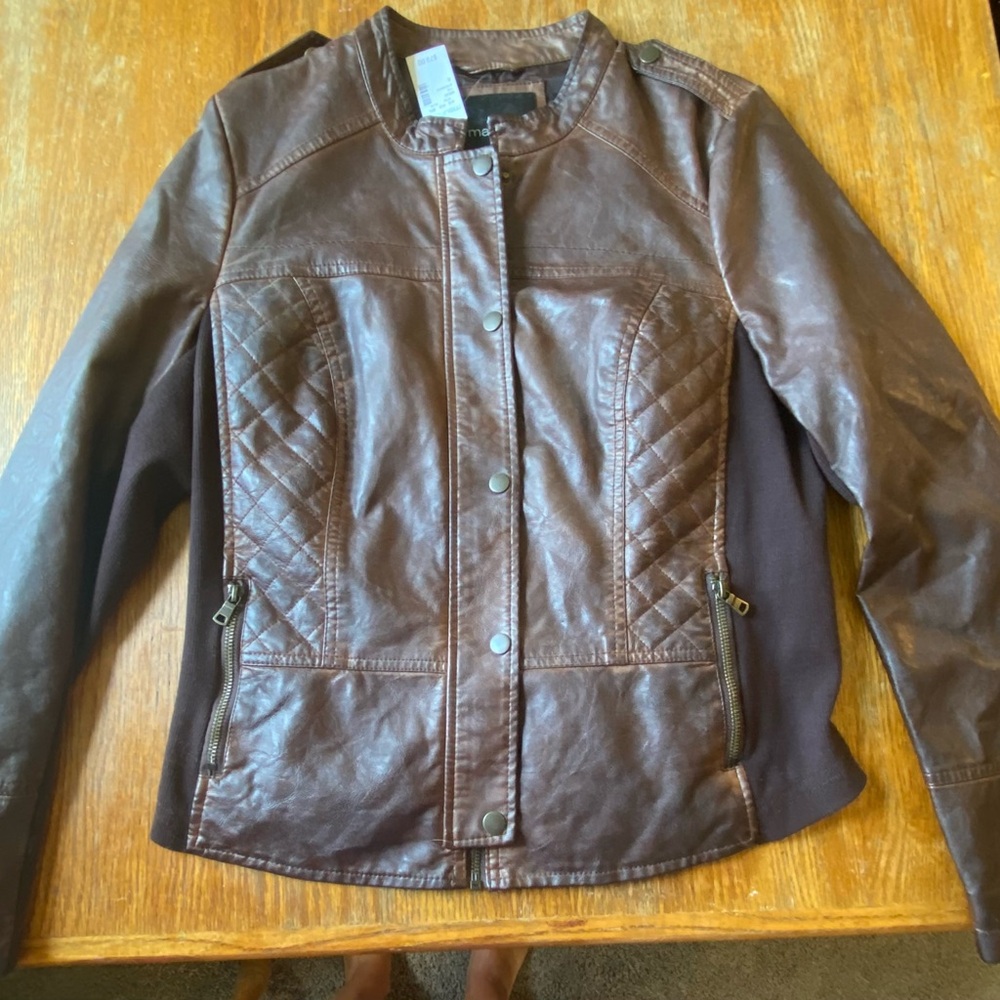 Maurices Dark Brown Leather Jacket for Women